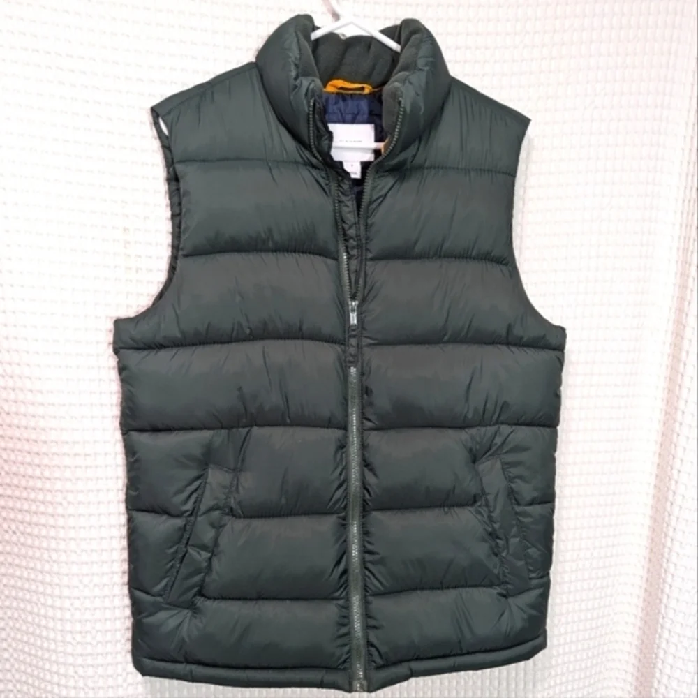 Old Navy Puffer Vest Size Small Frost Free Hunter Dark Green Botany